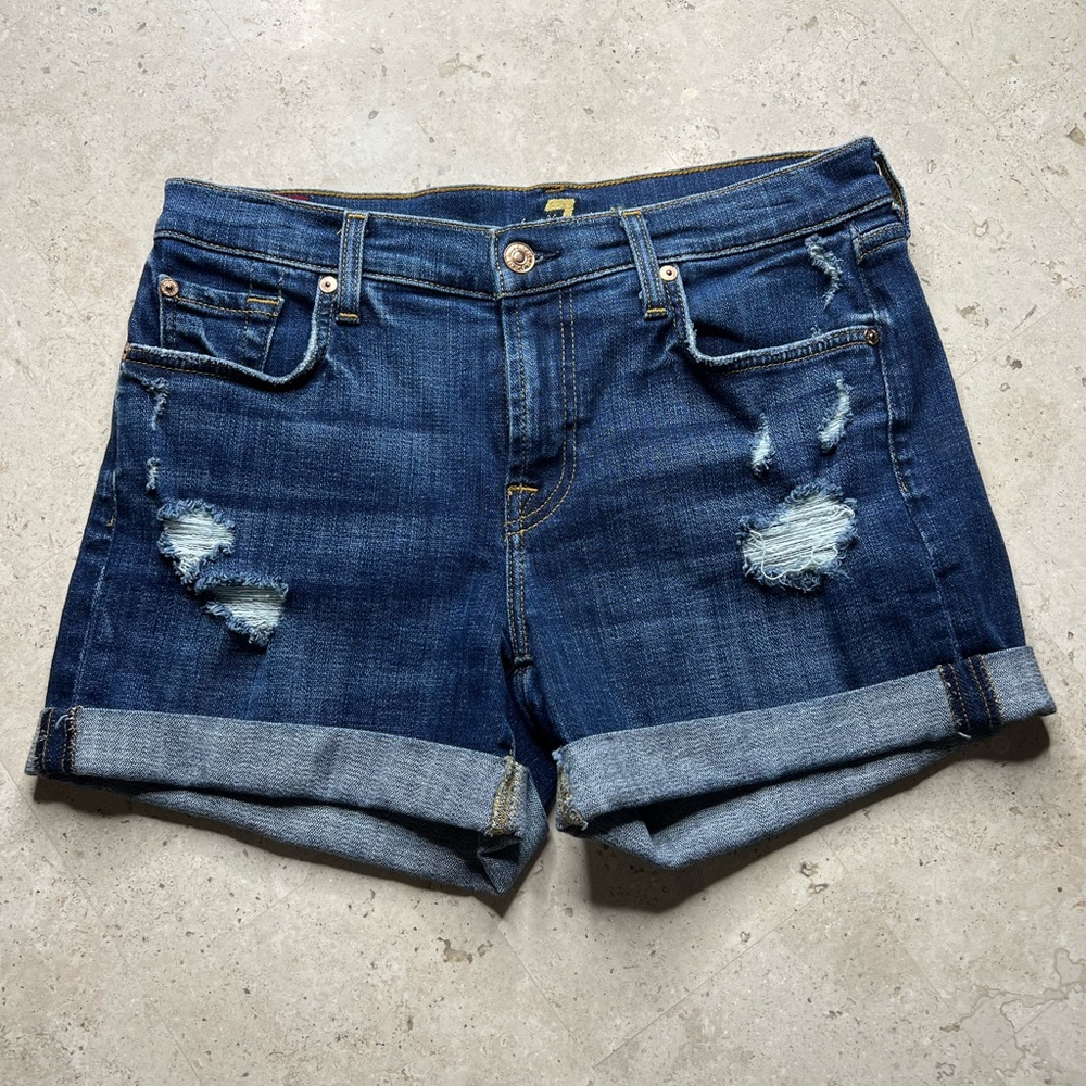 7 for all mankind stretch denim jean shorts sz 27